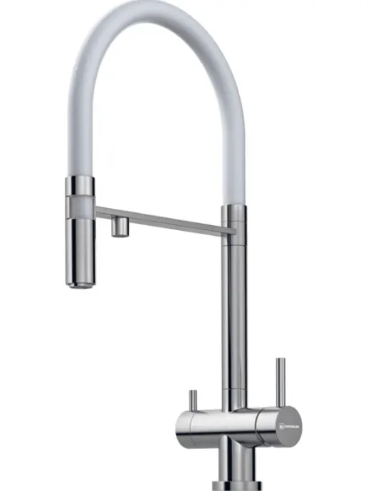 Смеситель OMOIKIRI Kanto-BN-WH нержавеющая сталь/белый