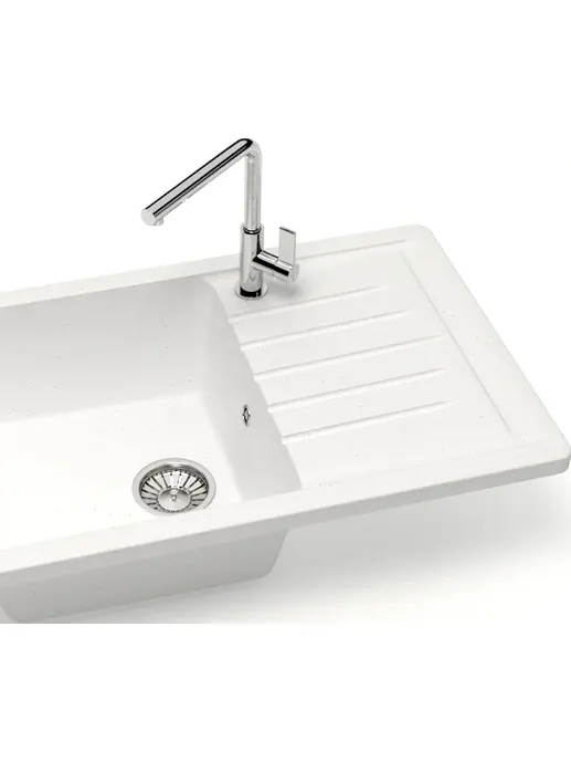 Кухонная мойка Glanz J-016-31 белая, матовая