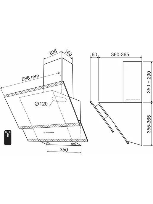 Кухонная вытяжка HOLT HT-RH-015 60 черная