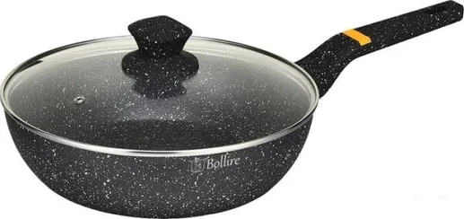 Глубокая сковорода с крышкой Bollire BR-1409, 24см, антипригарная