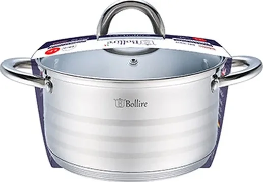Кастрюля с крышкой Bollire BR-2005, 26см, прямая