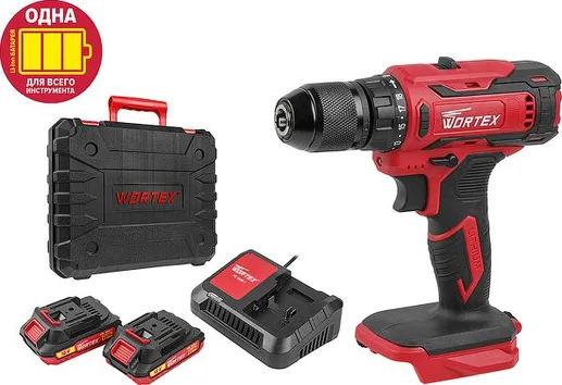 Аккум. дрель-шуруповерт WORTEX BD 1820-1 DLi в чем. ALL1