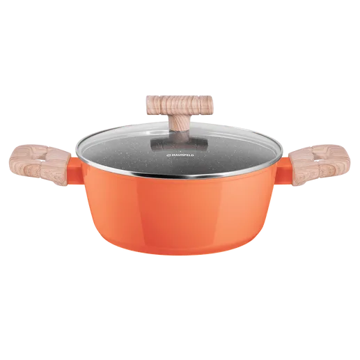 Кастрюля MAUNFELD MARTA MCS22FA06CL из кованого алюминия со стеклянной