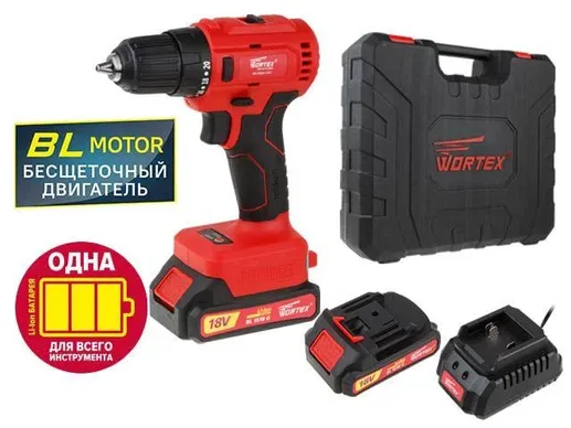 Аккум. дрель-шуруповерт WORTEX BD 2025-1 DLi в чем. ALL1 БЕСЩЕТ, 18 В