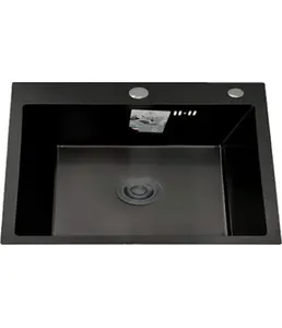 DS4444B Кухонная мойка 440*440*200mm , чёрная с сифоном на скидке