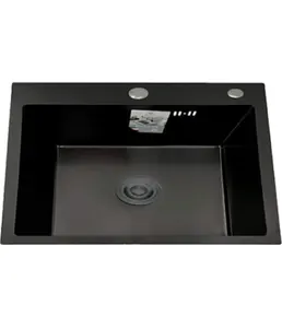 DS5050B Кухонная мойка 500*500*200mm , чёрная с сифоном на скидке