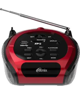 Магнитола Ritmix  RBB-100BT Red/Black на скидке