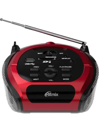Магнитола Ritmix  RBB-100BT Red/Black