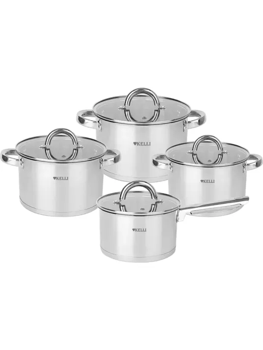Набор Кастрюль из 8-и предметов KL-4702 (1х2)