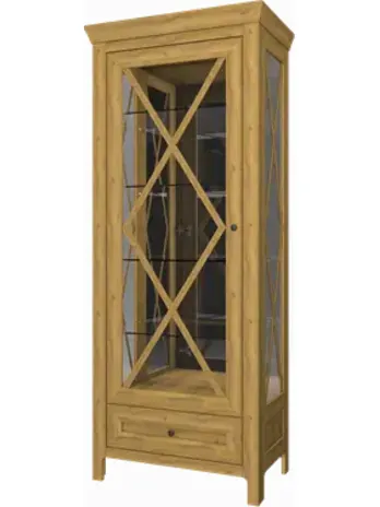 Шкаф-витрина ШВ1-80, ПР-001.02, ПП Натура