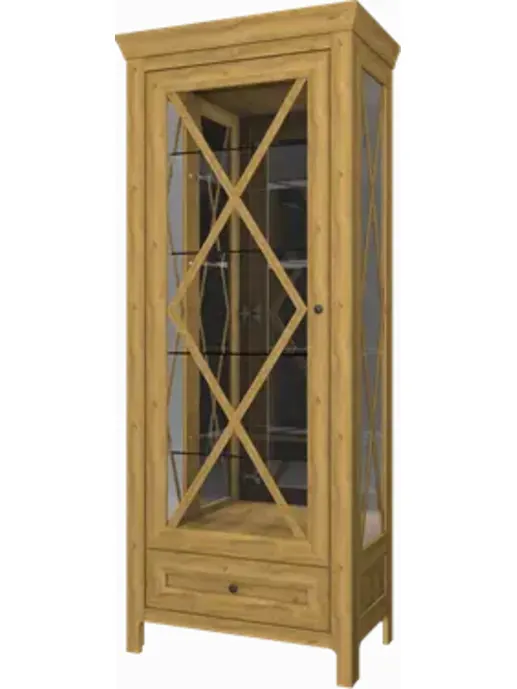 Шкаф-витрина ШВ1-80, ПР-001.02, ПП Натура