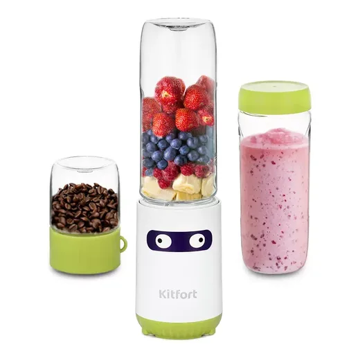 Блендер Kitfort  Shake & Take «2 в 1» KT-3033-2 бело-салатовый