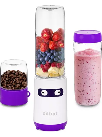 Блендер Kitfort  Shake & Take "2 в 1" KT-3033-1 бело-фиолетовый