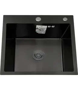 DS5040B Кухонная мойка 500*400*200mm , чёрная с сифоном на скидке