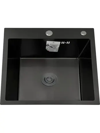 DS5050B Кухонная мойка 500*500*200mm , чёрная с сифоном