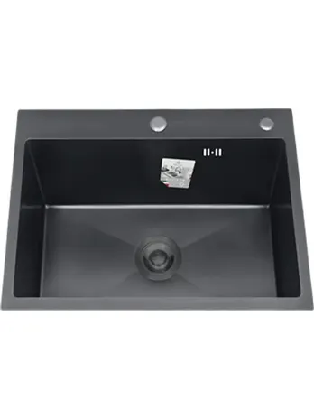 DS6050B Кухонная мойка 600*500*200mm , чёрная с сифоном