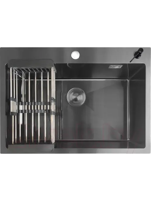 DS7050B Кухонная мойка 700*500*200mm , чёрная с сифоном
