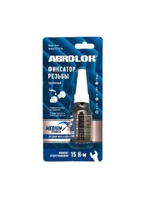 TL-010-BL ABRO Фиксатор резьбы средний 10мл