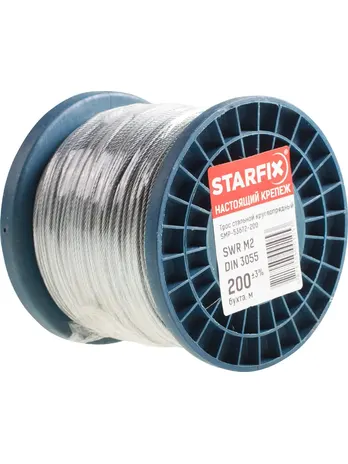 Трос стальной, оцинк. М4 DIN 3055 (бухта 200 м) STARFIX