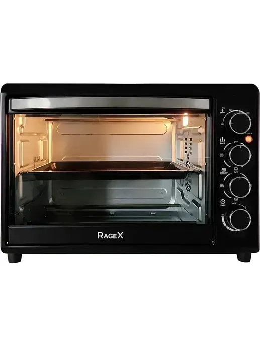 Мини-печь электрическая RageX R1601-000, 2000Вт, черная