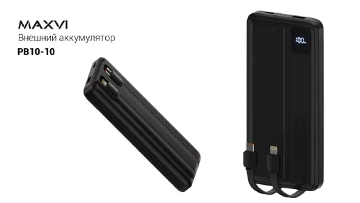 Внешний аккумулятор Maxvi PB10-10 black