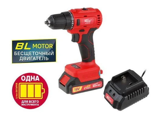 Аккум. дрель-шуруповерт WORTEX BD 1815-1 DLi в чем. ALL1 XLT БЕСЩЕТ, 1