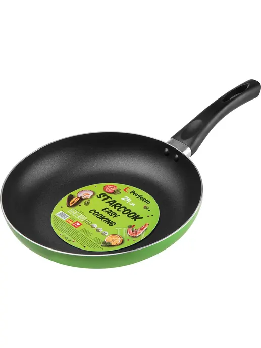 Сковорода ф 24х4.3 см, штамп., алюм., антиприг. покр., серия STARCOOK,