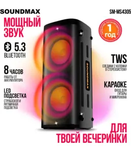 Музыкальный центр SOUNDMAX SM-MS4305 черный на скидке