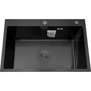 DS5040B Кухонная мойка 500*400*200mm , чёрная с сифоном