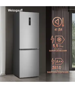 Холодильник Weissgauff WRK 185 Total NoFrost Inverter Inox на скидке