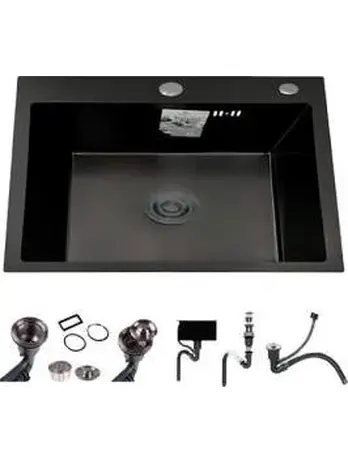 DS6050B Кухонная мойка 600*500*200mm , чёрная с сифоном