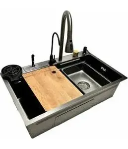 DS7050B Кухонная мойка 700*500*200mm , чёрная на скидке