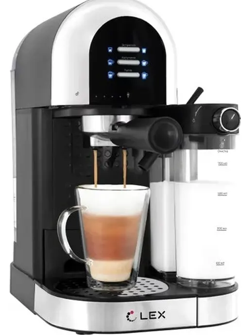 LEX LXCM 3503-1, кофеварка с капучинатором (черная)