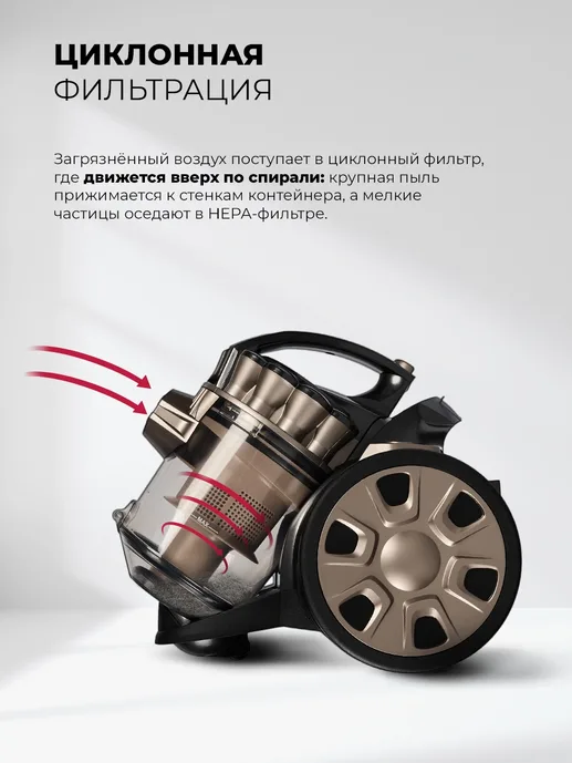 LEX LXVCC 7010 пылесос, безмешковый, сухой уборки 1800Вт