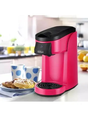 Кофеварка капсульная Kitfort KT-7121-1 (черно-малиновый)