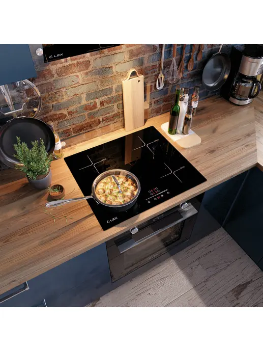 LEX EVI 640-2 BL  панель стеклокерамическая индукционная