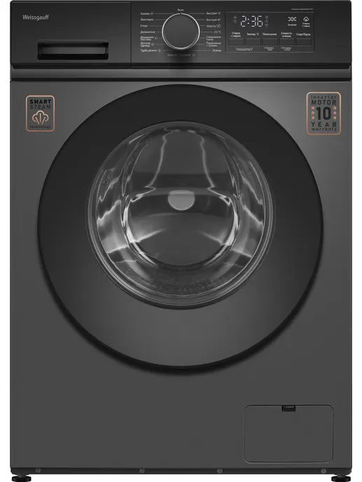 Стиральная машина Weissgauff WM 601411 Inverter Steam Grey