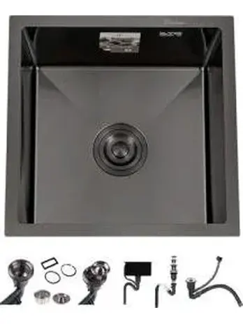 DS4444B Кухонная мойка 440*440*200mm , чёрная с сифоном