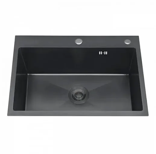 DS5050B Кухонная мойка 500*500*200mm , чёрная с сифоном