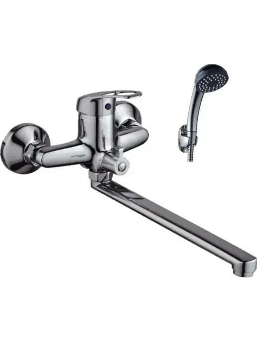 B22-023 Смеситель универсальный с плоским прямым изливом и переключате