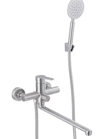 смеситель POTATO нерж, ванна, встроенный дивертер, P22303S