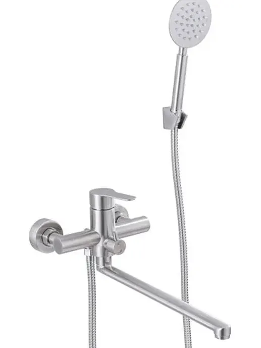 смеситель POTATO нерж, ванна, встроенный дивертер, P22303S