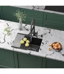 DS4444B Кухонная мойка 440*440*200mm , чёрная с сифоном на скидке