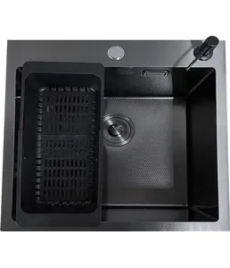 DS7050B Кухонная мойка 700*500*200mm , чёрная с сифоном на скидке