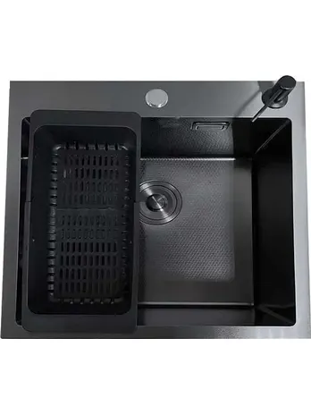 DS7050B Кухонная мойка 700*500*200mm , чёрная с сифоном