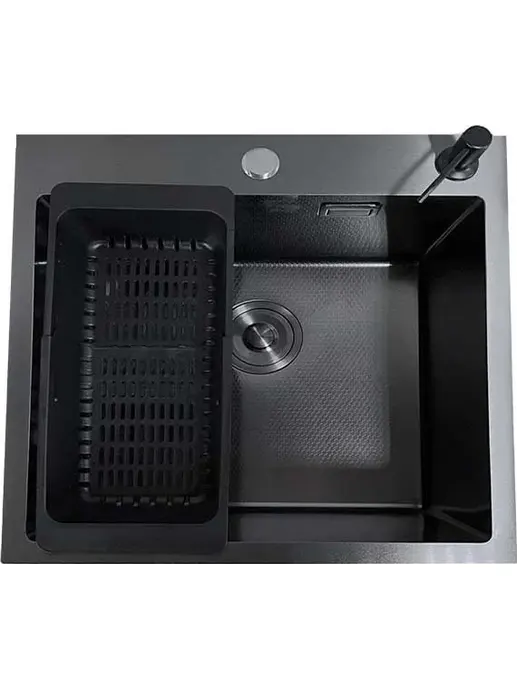 DS7050B Кухонная мойка 700*500*200mm , чёрная с сифоном