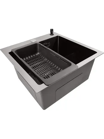 DS4444B Кухонная мойка 440*440*200mm , чёрная с сифоном