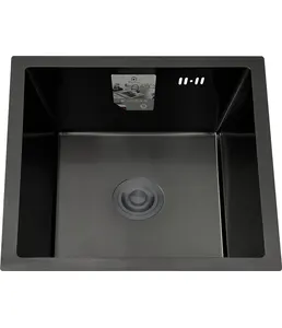 DS5050B Кухонная мойка 500*500*200mm , чёрная с сифоном на скидке