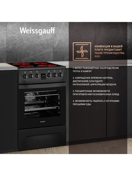Стеклокерамическая плита Weissgauff WES 2V16 BE