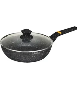 Глубокая сковорода с крышкой Bollire BR-1410, 28см, антипригарная/Латв на скидке